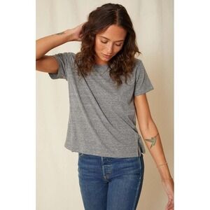 AMO Denim Twist Tee Heather Gray Short Sleeve Jersey‎ Slub Knit Boxy Size S